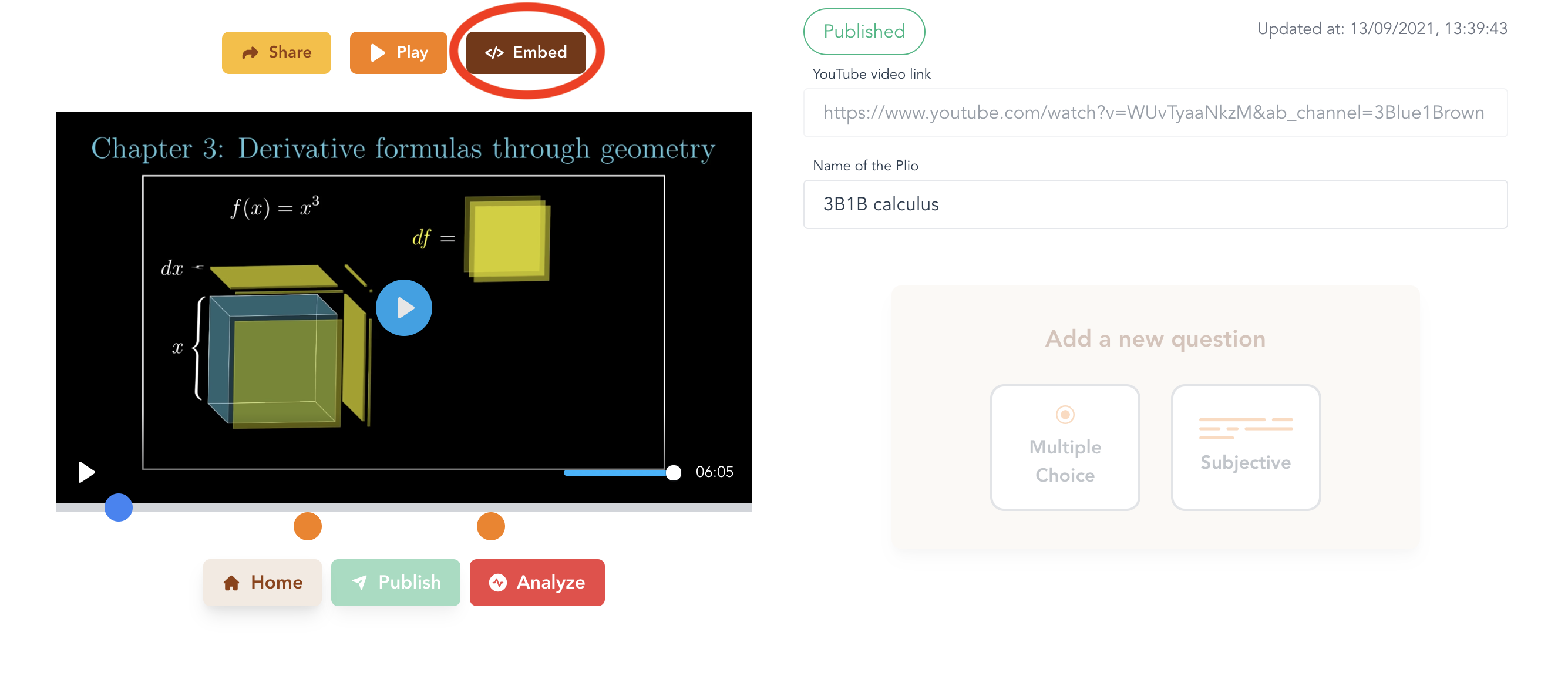 embed from editor