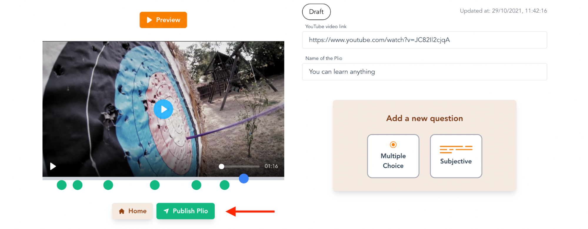 published button